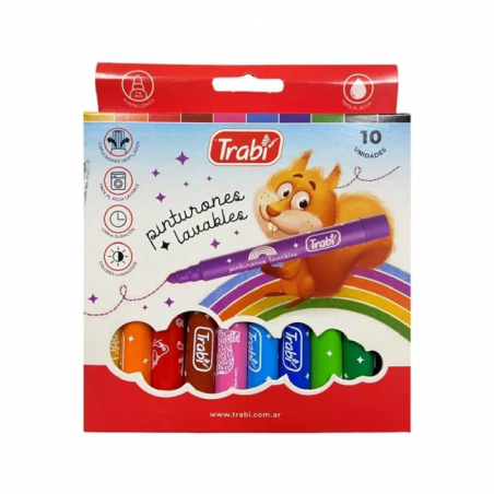 Marcador Pinturones Lavables X 10 Colores