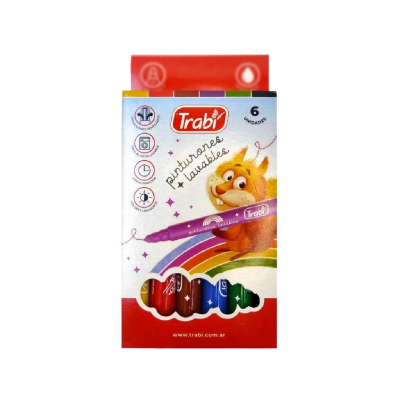 Marcador Pinturones Lavables X 6 Colores