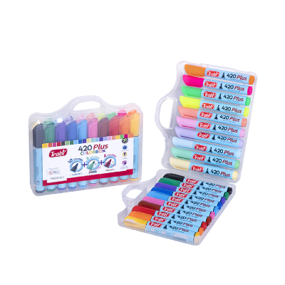 Marcador Al Agua 420 Plus 2 - 4 Mm Valija X 20 Colores