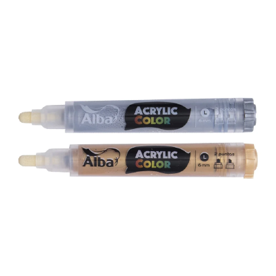 Marcador Acrílico 6 mm (L) Colores Metálicos