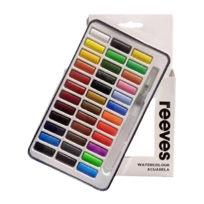 Set Acuarela Metal Tin X 36 Pastillas + 1 Pincel Tanque De Agua - Imagen 2
