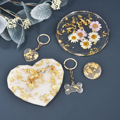 Hoja De Oro Y Plata Mini Para Resina Epoxi - Imagen 5