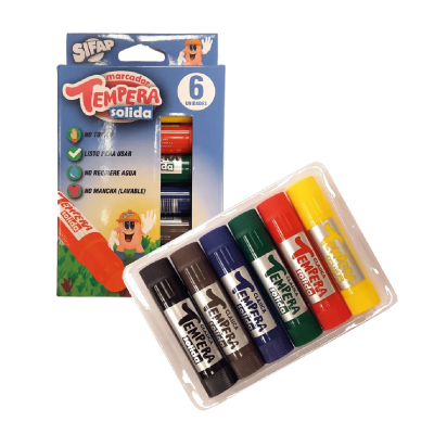 Tempera Solida Clásica X 6 Colores