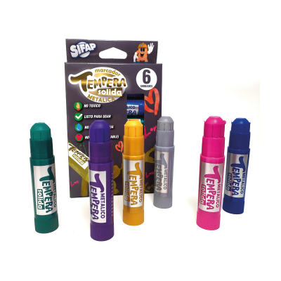 Tempera Solida Metálica X 6 Colores - Imagen 2