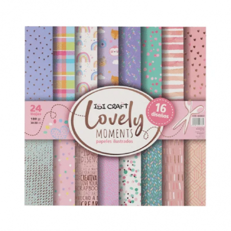 Papel Para Scrap Lovely 24 Hjs 180 Grs 30 X 30 Cm
