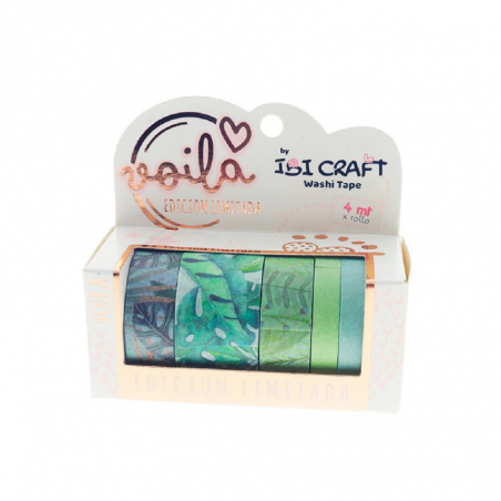 Washi Tape Box 5 Rollos 4 Mts Leaves Edition