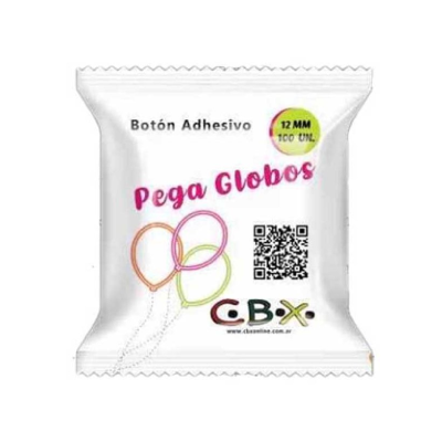 Botón Adhesivo Pega Globo 12 Mm X 100 Unidades