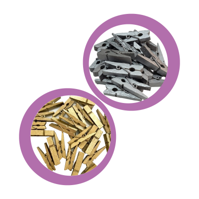 Broche De Madera Metalizado 35 Mm - Imagen 2