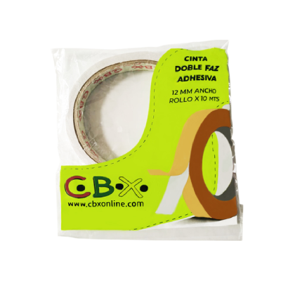 Cinta Adhesiva Doble Faz 12 Mm X 10 Mts