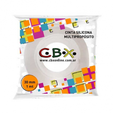 Cinta De Silicona Transparente Doble Faz 30 Mm X 1 Mts