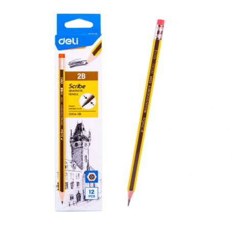 Lpaiz Grafito Scribe 2B Hexagonal Con Goma