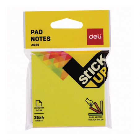 Notas Autoadhesivas X 4 Colores Fluo