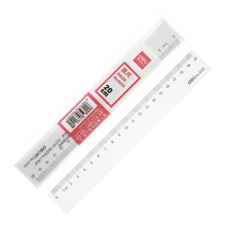 Regla Plástica Transparente 20 Cm