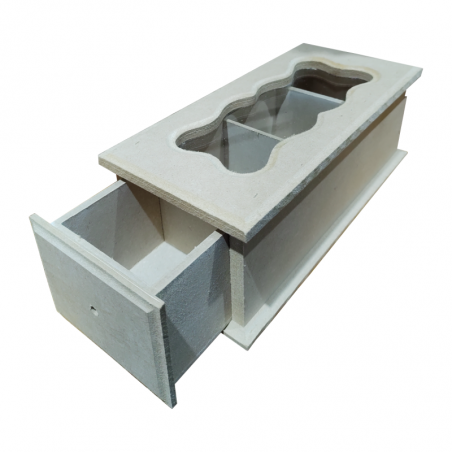 Caja De Te X 3 Con Cajón Y Vidrio