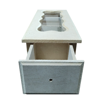 Caja De Te X 3 Con Cajón Y Vidrio - Imagen 2