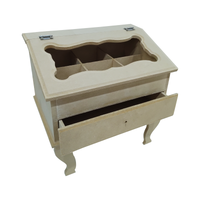 Caja De Te x 6 Con Patas Y Vidrio