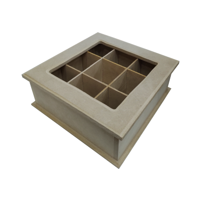 Caja De Te X 9 Con Bisagra Y Vidrio
