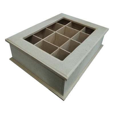 Caja De Te X 12 Con Bisagra Y Vidrio