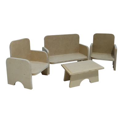 Juego De Living Recto Para Casa De Muñecas - Imagen 2