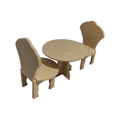 Juego De Comedor C/2 Sillas Para Casa De Muñecas - Imagen 2