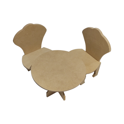 Juego De Comedor C/2 Sillas Para Casa De Muñecas - Imagen 3