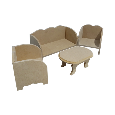 Juego De Living C/2 Sillas Para Casa De Muñecas - Imagen 2