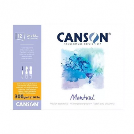 Block Montval X 12 Hjs 300 Grs 24 X 32 cm Grano Fino