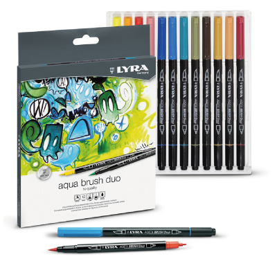 Marcador Aqua Brush Duo X 12 Colores