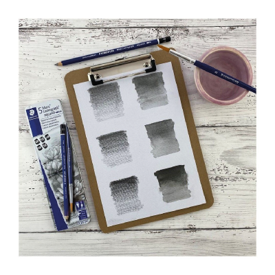 Lápiz Mars Lumograph Aquarell Lata X 5 Graduaciones - Imagen 3