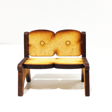 Banco De Plaza Laser Para Casa De Muñecas