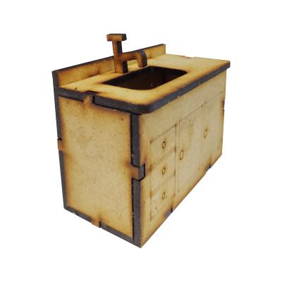 Bajo Mesada Laser Para Casa De Muñecas - Imagen 2