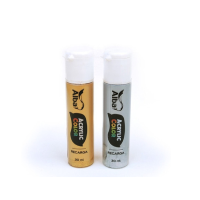 Recarga Acrylic Color Oro Y Plata X 30 ml
