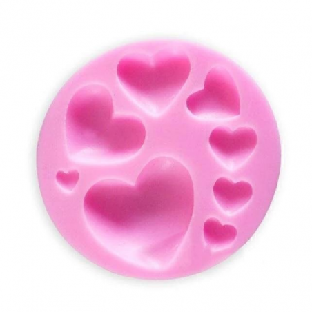 Molde De Silicona Corazones 7 Cm G72-040F10