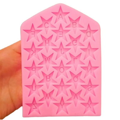 Molde De Silicona Letras Estrellas 15 X 11 Cm G25-001H4