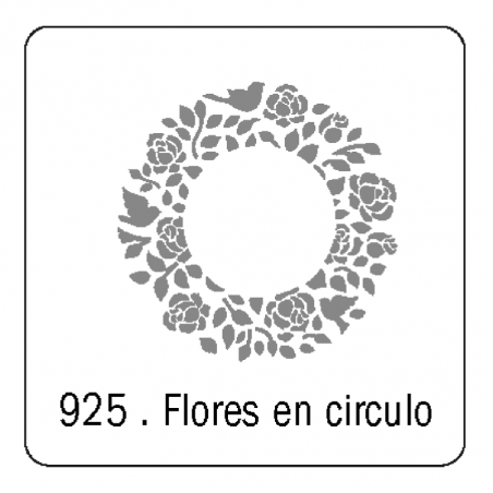 Stencil Flores En Circulo (925) 15 X 15 Cm