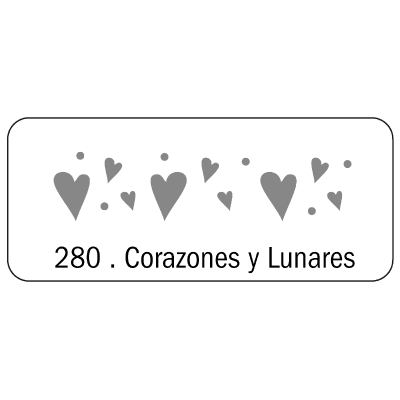 Stencil Corazones Y Lunares (280) 4.5 X 17 Cm