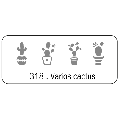 Stencil Varios Cactus (318) 4.5 X 17 Cm