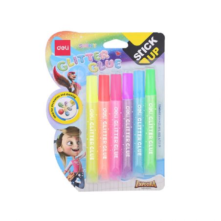 Adhesivo Glitter 6 Colores Neon X 12 Mm