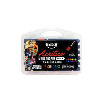Marcador Acrílico Valija X 12 Colores