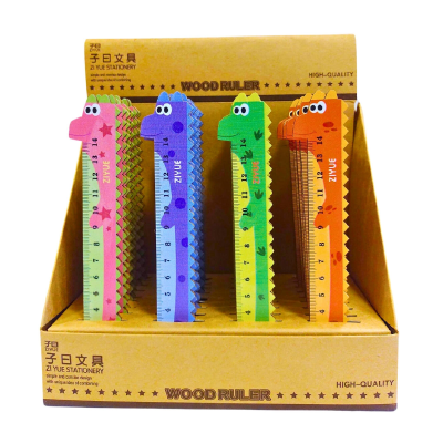 Regla De Madera Dino 15 Cm