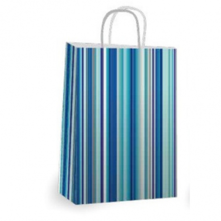 Bolsa Fantasia Rayas Azules 22 X 10 X 30 Cm