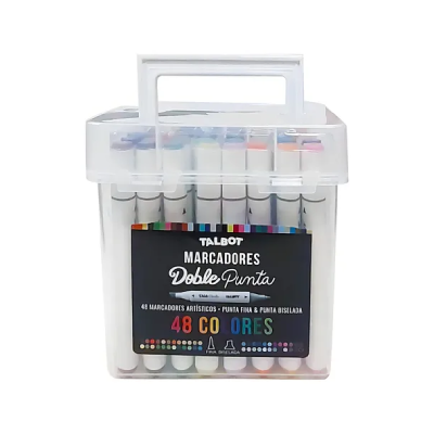 Marcador Doble Punta Valija X 48 Colores