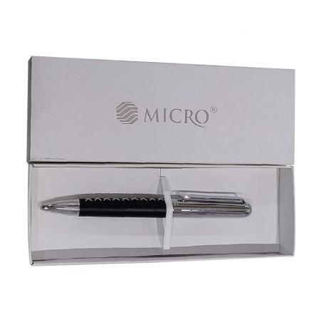 Boligrafo Pampa Micro Vip Cuero Negro