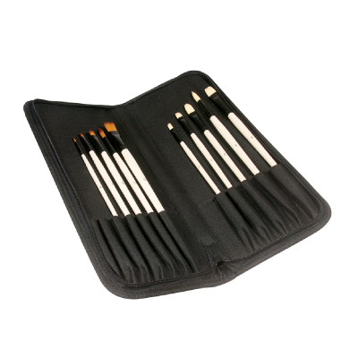 Set De Pinceles Mango Largo Graduate Cartuchera X 10 Unidades - Imagen 2