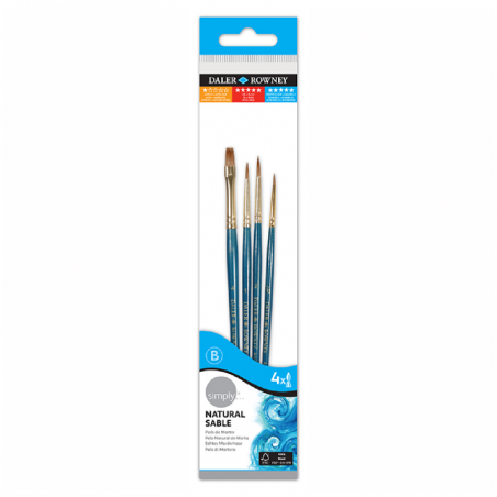 Set De Pinceles Para Acuarela Simply X 4 Unidades