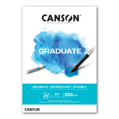 Block Graduate Acuarela X 20 Hjs 250 Grs A3