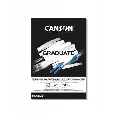 Block Graduate Papel De Dibujo Negro X 20 Hjs 120 Grs A4