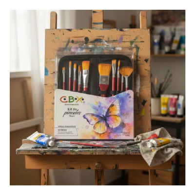 Kit De Pinceles Rosé X 10 Piezas Especial Para Acrílico